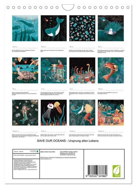 Produktbild: SAVE OUR OCEANS - Ursprung allen Lebens (Wandkalender 2026 DIN A4 hoch), CALVENDO Monatskalender
