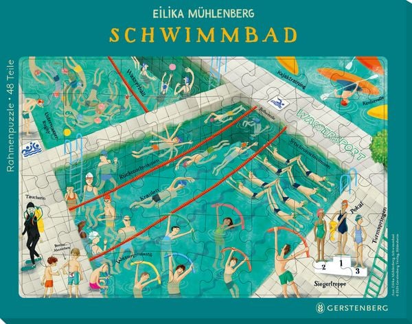 Produktbild: Rahmenpuzzle Schwimmbad