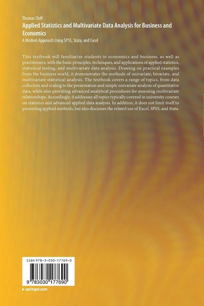 Produktbild: Applied Statistics and Multivariate Data Analysis for Business and Economics