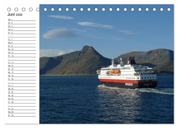 Produktbild: Impressionen von Norwegen entlang der Hurtigruten (Tischkalender 2026 DIN A5 quer), CALVENDO Monatskalender