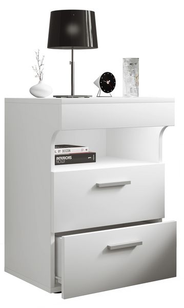 Produktbild: Holz Nachttisch Nachtschrank Schublade Slepal L