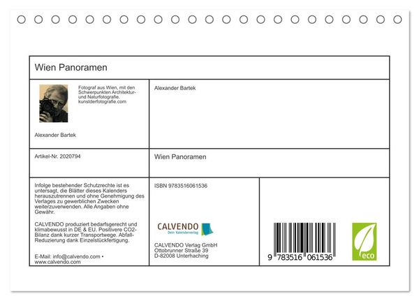 Produktbild: Wien Panoramen (Tischkalender 2026 DIN A5 quer), CALVENDO Monatskalender