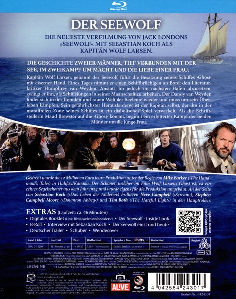Produktbild: Der Seewolf - Die neueste Verfilmung des Jack London Stoffes in 2 Teilen mit Sebastian Koch (Fernsehjuwelen)