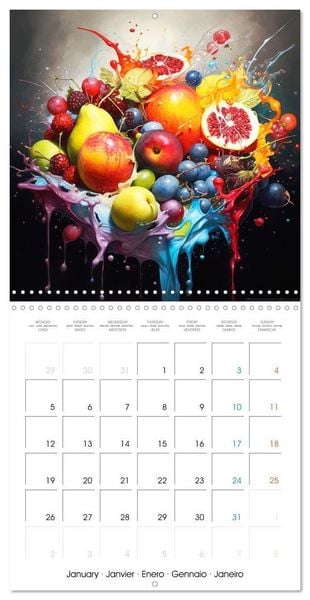Produktbild: Splash fruit&eacute; (Calendrier mural carr&eacute; 2026 30x30 cm) Calendrier double avec une page pour vos prises de notes