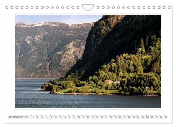 Produktbild: Norwegen. Sognefjord - Aurlandsfjord - Geirangerfjord - Stavanger (Wandkalender 2026 DIN A4 quer), CALVENDO Monatskalender