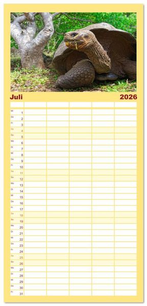 Produktbild: Familienplaner 2026 - Entdecke Galapagos mit 5 Spalten (Wandkalender, 21 x 45 cm) CALVENDO