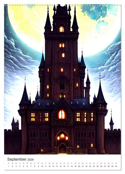 Produktbild: Faszination Mittelalter - Von mittelalterlichen Burgen und Drachen (Wandkalender 2026 DIN A2 hoch), CALVENDO Monatskalender