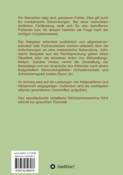 Produktbild: Medizinische Behandlungsfehler