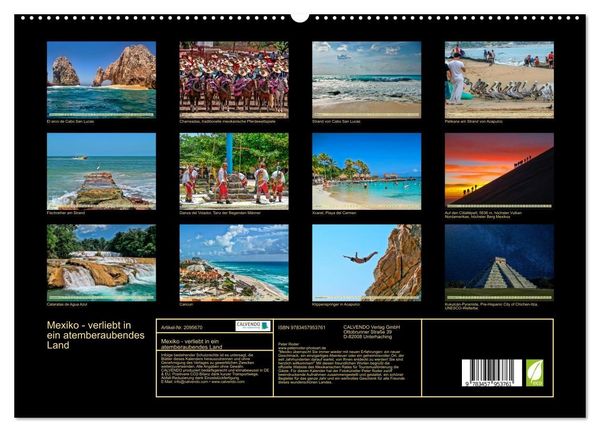 Produktbild: Mexiko - verliebt in ein atemberaubendes Land (hochwertiger Premium Wandkalender 2026 DIN A2 quer), Kunstdruck in Hochglanz