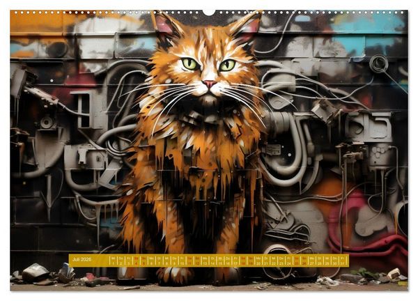 Produktbild: Graffiti Katzen (Wandkalender 2026 DIN A2 quer), CALVENDO Monatskalender