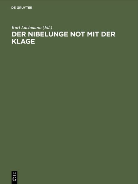 Produktbild: Der Nibelunge Not mit der Klage
