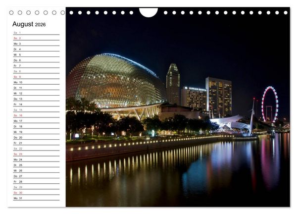 Produktbild: Singapur - Die Farben der Nacht (Wandkalender 2026 DIN A4 quer), CALVENDO Monatskalender