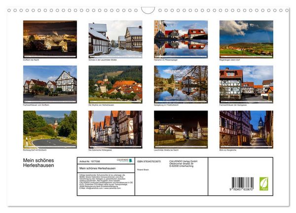Produktbild: Mein sch&ouml;nes Herleshausen (Wandkalender 2026 DIN A3 quer), CALVENDO Monatskalender