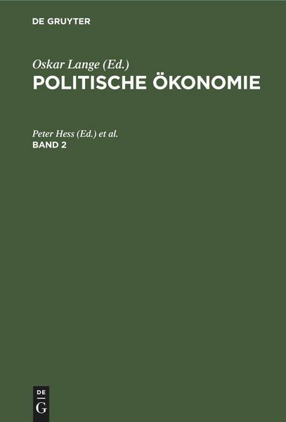 Produktbild: Politische &Ouml;konomie. Band 2