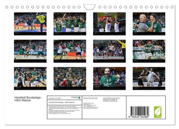 Produktbild: Handball Bundesliga - HSG Wetzlar (Wandkalender 2026 DIN A4 quer), CALVENDO Monatskalender