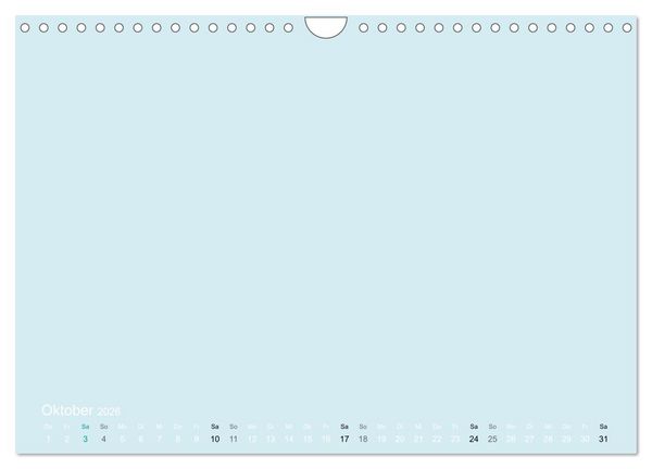 Produktbild: Bastelkalender - hell Blau (Wandkalender 2026 DIN A4 quer), CALVENDO Monatskalender