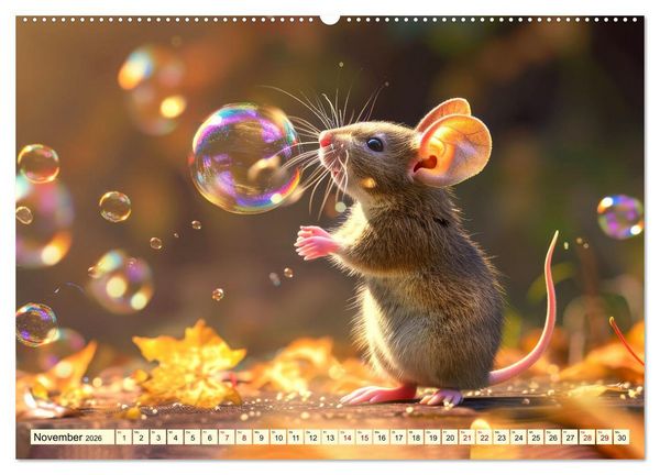 Produktbild: M&auml;use - neugierig unterwegs (hochwertiger Premium Wandkalender 2026 DIN A2 quer), Kunstdruck in Hochglanz