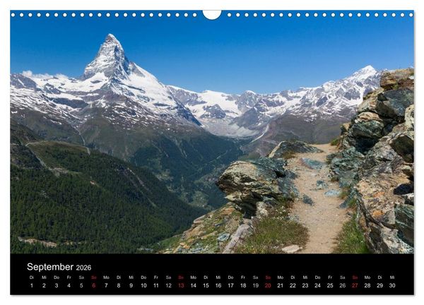 Produktbild: Momente der Sehnsucht: Schweizer Bergwelten (Wandkalender 2026 DIN A3 quer), CALVENDO Monatskalender