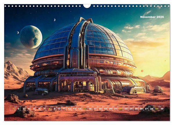 Produktbild: Pionierbauten auf fremden Planeten (Wandkalender 2026 DIN A3 quer), CALVENDO Monatskalender