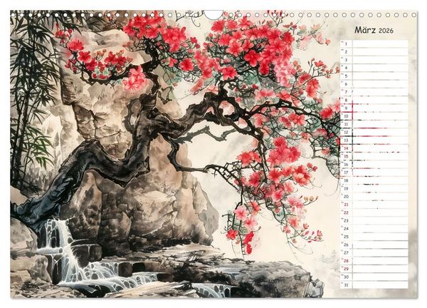Produktbild: Chinas Harmonie - Terminplaner mit Landschaften und Symbolen (Wandkalender 2026 DIN A3 quer), CALVENDO Monatskalender