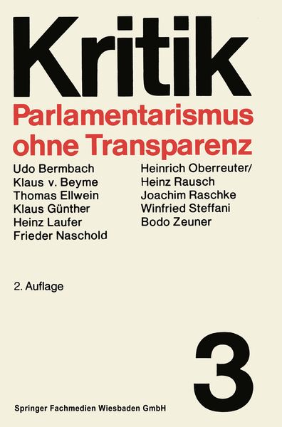 Produktbild: Parlamentarismus ohne Transparenz