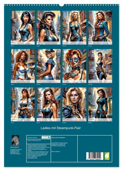 Produktbild: Ladies mit Steampunk-Flair (hochwertiger Premium Wandkalender 2026 DIN A2 hoch), Kunstdruck in Hochglanz