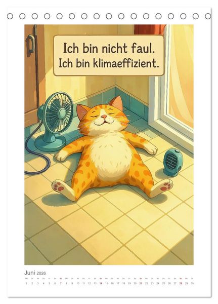 Produktbild: Alles nach Plan. Meinem. - F&uuml;r Menschen mit Katze. Oder f&uuml;r Menschen von Katze. (Tischkalender 2026 DIN A5 hoch), CALVENDO Monatskalender