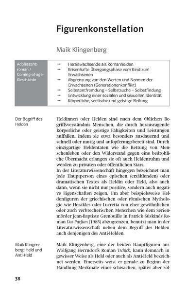 Produktbild: Lektürehilfen Wolfgang Herrndorf "Tschick"