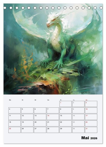 Produktbild: Drachenland. Gef&uuml;rchtete Fabelwesen im Gotik-Stil (Tischkalender 2026 DIN A5 hoch), CALVENDO Monatskalender