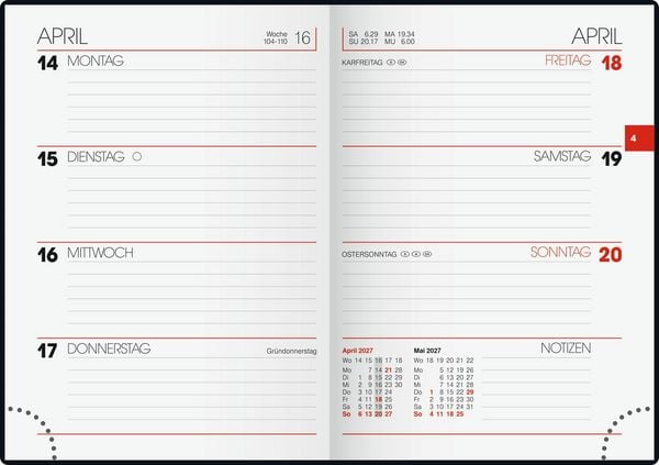 Produktbild: BRUNNEN 1073115027 Taschenkalender Mod. 731 2027 "Sunbeds" A6, Papier