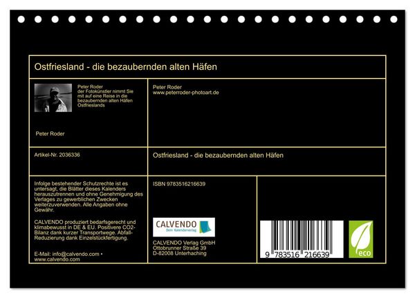 Produktbild: Ostfriesland - die bezaubernden alten H&auml;fen (Tischkalender 2026 DIN A5 quer), CALVENDO Monatskalender