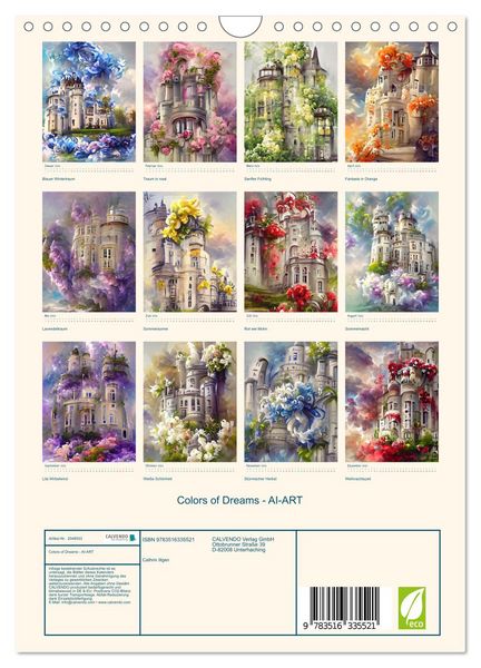 Produktbild: Colors of Dreams - AI-ART (Wandkalender 2026 DIN A4 hoch), CALVENDO Monatskalender