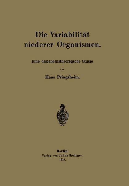 Produktbild: Die Variabilit&auml;t niederer Organismen