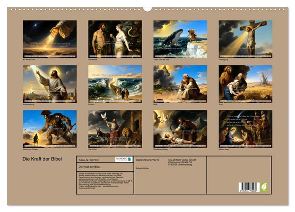 Produktbild: Die Kraft der Bibel (Wandkalender 2027 DIN A2 quer), CALVENDO Monatskalender
