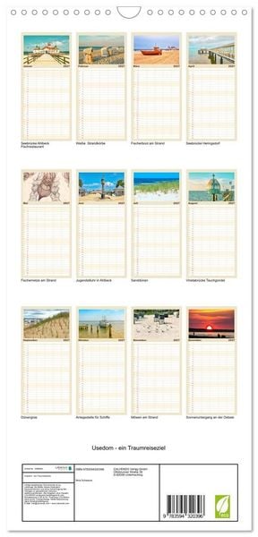 Produktbild: Familienplaner 2027 - Usedom - ein Traumreiseziel mit 5 Spalten (Wandkalender, 21 x 45 cm) CALVENDO