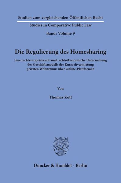 Produktbild: Die Regulierung des Homesharing.