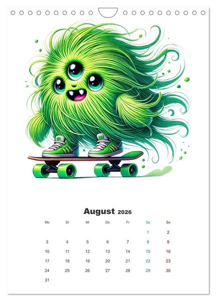 Produktbild: Kuschelmonsterzeit (Wandkalender 2026 DIN A4 hoch), CALVENDO Monatskalender