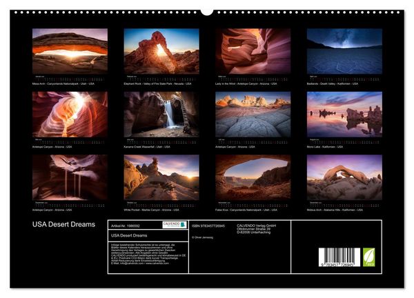 Produktbild: USA Desert Dreams (hochwertiger Premium Wandkalender 2026 DIN A2 quer), Kunstdruck in Hochglanz