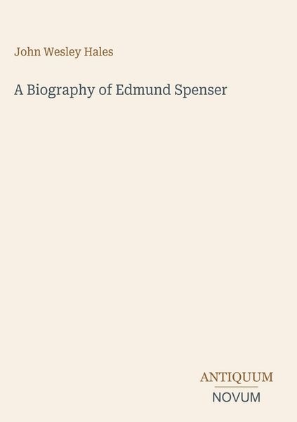 Produktbild: A Biography of Edmund Spenser