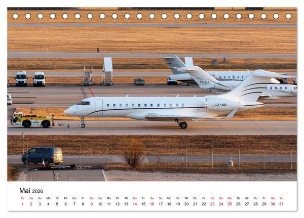 Produktbild: Die Welt der Privatjets (Tischkalender 2026 DIN A5 quer), CALVENDO Monatskalender