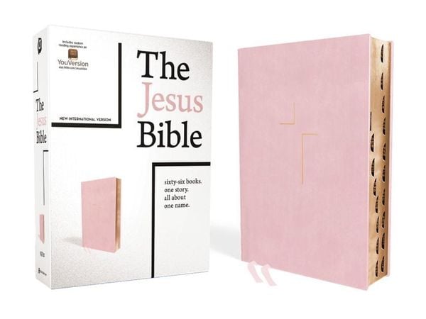 The Jesus Bible, NIV Edition, Leathersoft Over Board, Pink, Indexed, Comfort Print, Gebundene Ausgabe von Zondervan, Zondervan, 9780310452300