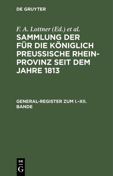 Produktbild: General-Register zum I.-XII. Bande