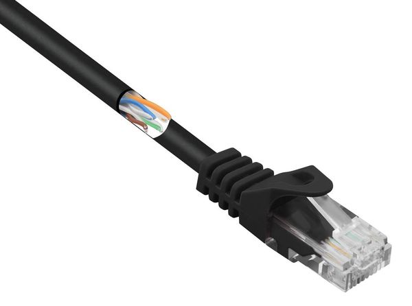 Renkforce RF-5044016 RJ45 Netzwerkkabel, Patchkabel CAT 5e U/UTP 10.00 m Schwarz mit Rastnasenschutz 1 St.