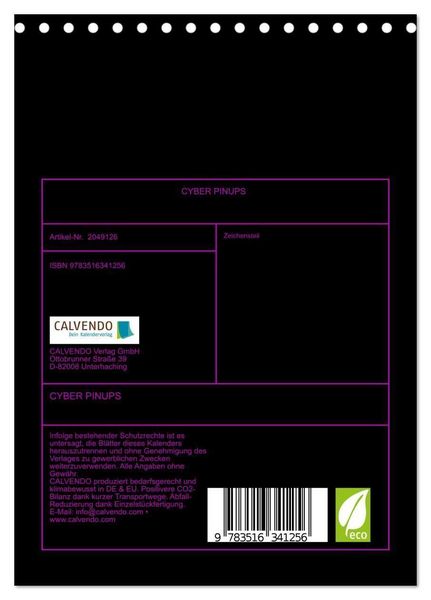 Produktbild: CYBER PINUPS (Tischkalender 2026 DIN A5 hoch), CALVENDO Monatskalender
