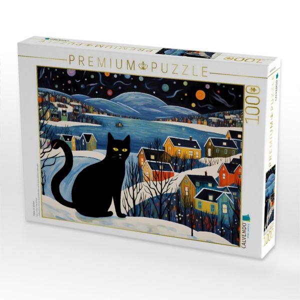 Produktbild: CALVENDO Puzzle Katze im Winter | 1000 Teile Lege-Gr&ouml;&szlig;e 64x48cm Foto-Puzzle f&uuml;r gl&uuml;ckliche Stunden
