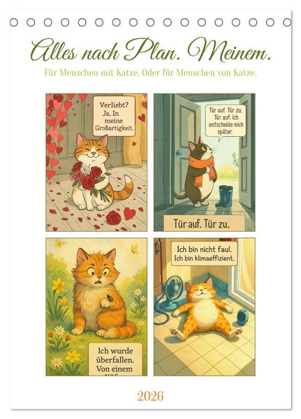 Produktbild: Alles nach Plan. Meinem. - F&uuml;r Menschen mit Katze. Oder f&uuml;r Menschen von Katze. (Tischkalender 2026 DIN A5 hoch), CALVENDO Monatskalender