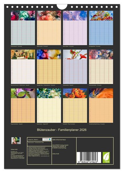 Produktbild: Bl&uuml;tenzauber - Familienplaner 2026 (Wandkalender 2026 DIN A4 hoch), CALVENDO Monatskalender