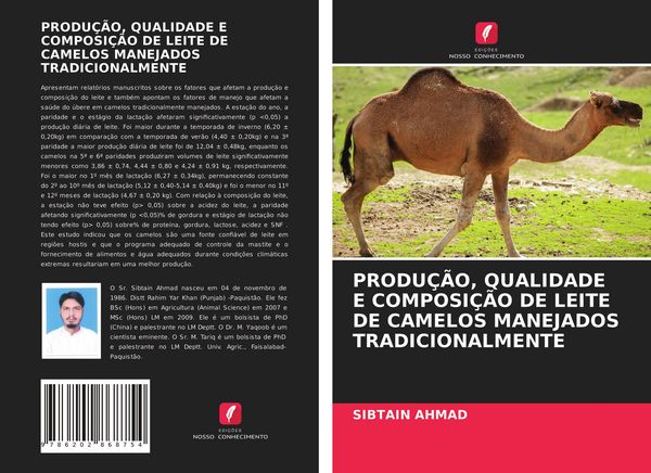 Produktbild: PRODU&Ccedil;&Atilde;O, QUALIDADE E COMPOSI&Ccedil;&Atilde;O DE LEITE DE CAMELOS MANEJADOS TRADICIONALMENTE