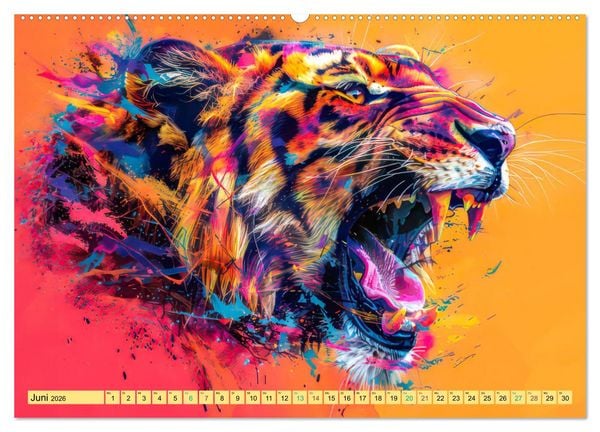 Produktbild: Tiere im Pop Art Kleid (hochwertiger Premium Wandkalender 2026 DIN A2 quer), Kunstdruck in Hochglanz
