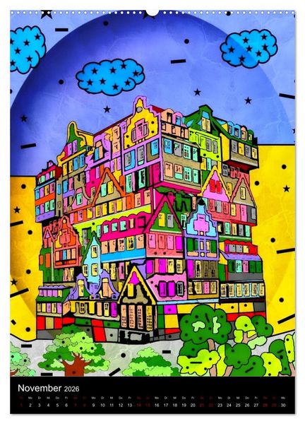 Produktbild: Die verr&uuml;ckte Welt der Popart von Nico Bielow (hochwertiger Premium Wandkalender 2026 DIN A2 hoch), Kunstdruck in Hochglanz